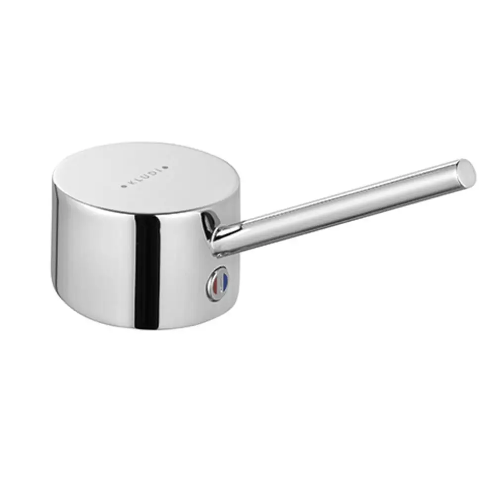 Kludi-Hebel in chrom, mit runder Basis und langem Hebelarm. Geeignet als Ersatzteil für Armaturen und ermöglicht die Anpassung der Wasserzufuhr.